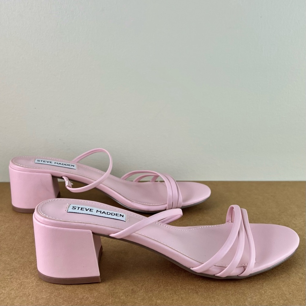 NEW STEVE MADDEN PINK SLIDE SANDALS - Picture 3 of 12